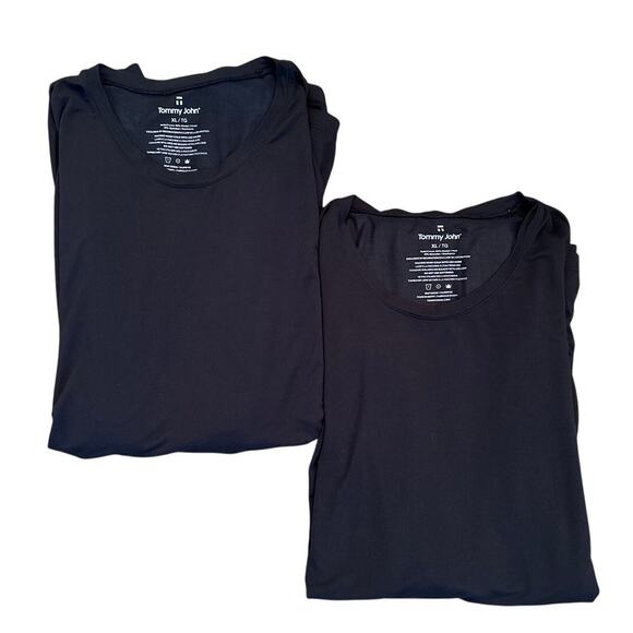 Tommy John Modal Long Sleeve Shirts Second Skin Lot of 2 Men's Black Size XL - Picture 1 of 6